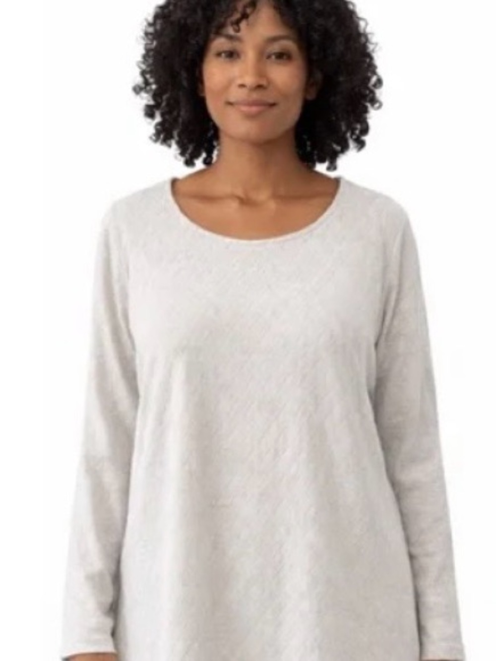 Mario Serrani Light Gray Long Sleeve Knit Top, Small
